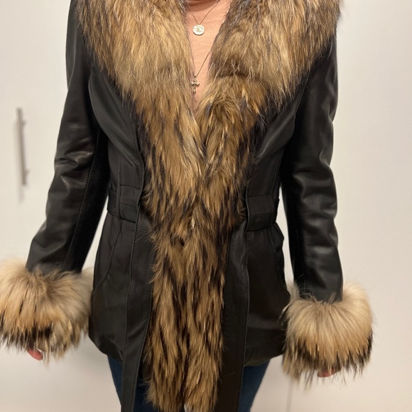 CUSTOM Firenze Lambskin Leather jacket w/ Fox Fur Trim